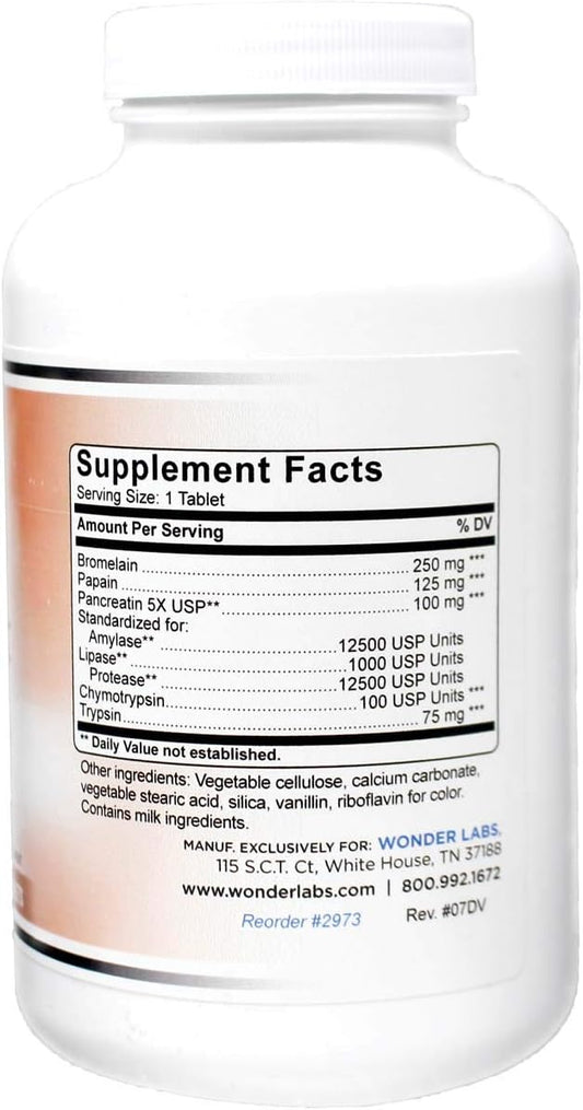 Proteolytic Enzymes | Bromelain Papain Pancreatin 550 mg 300 tablets