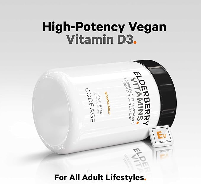 Codeage Organic Black Elderberry Supplement 90 Capsules