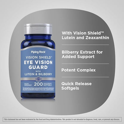 Piping Rock Lutein and Zeaxanthin Supplements 200 Softgels