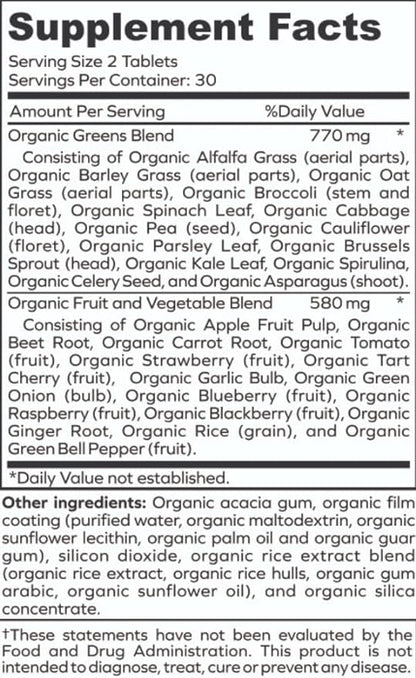 Green Fuel Organic Greens Tablets