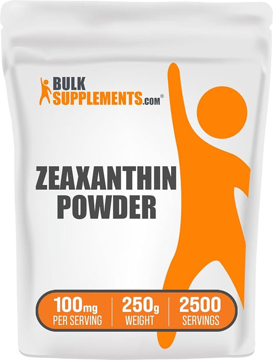 BulkSupplements.com Zeaxanthin Powder - Zeaxanthin Supplements, from Marigold Flower Extract - Gluten Free, 100mg (Zeaxanthin 5mg) per Serving, 250g (8.8 oz) (Pack of 1)