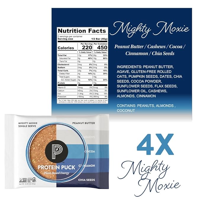 Protein Puck Plant Based Bars 13-17 grams 16 Count (1 Pack)
