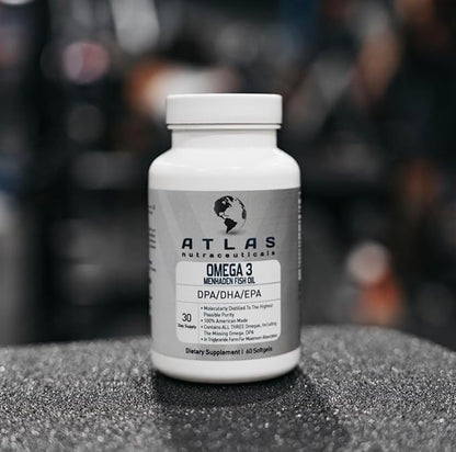 Atlas Nutraceuticals-Atlantic Caught Menhaden Fish Oil-Lab 3-2400mg, Burpless, DPA/DHA/EPA-60 Softgels (1)