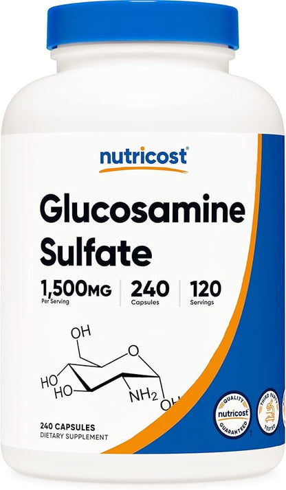 Nutricost Glucosamine Sulfate 750mg, 240 Capsules (1500mg Per