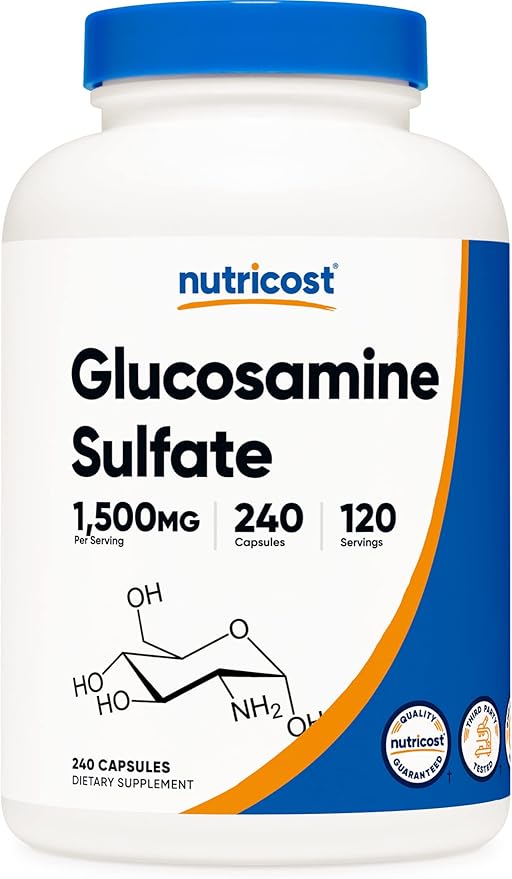 Nutricost Glucosamine Sulfate 750mg, 240 Capsules (1500mg Per