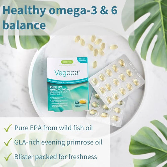 Vegepa Omega 3 Wild Fish Oil 560 mg 60 Small