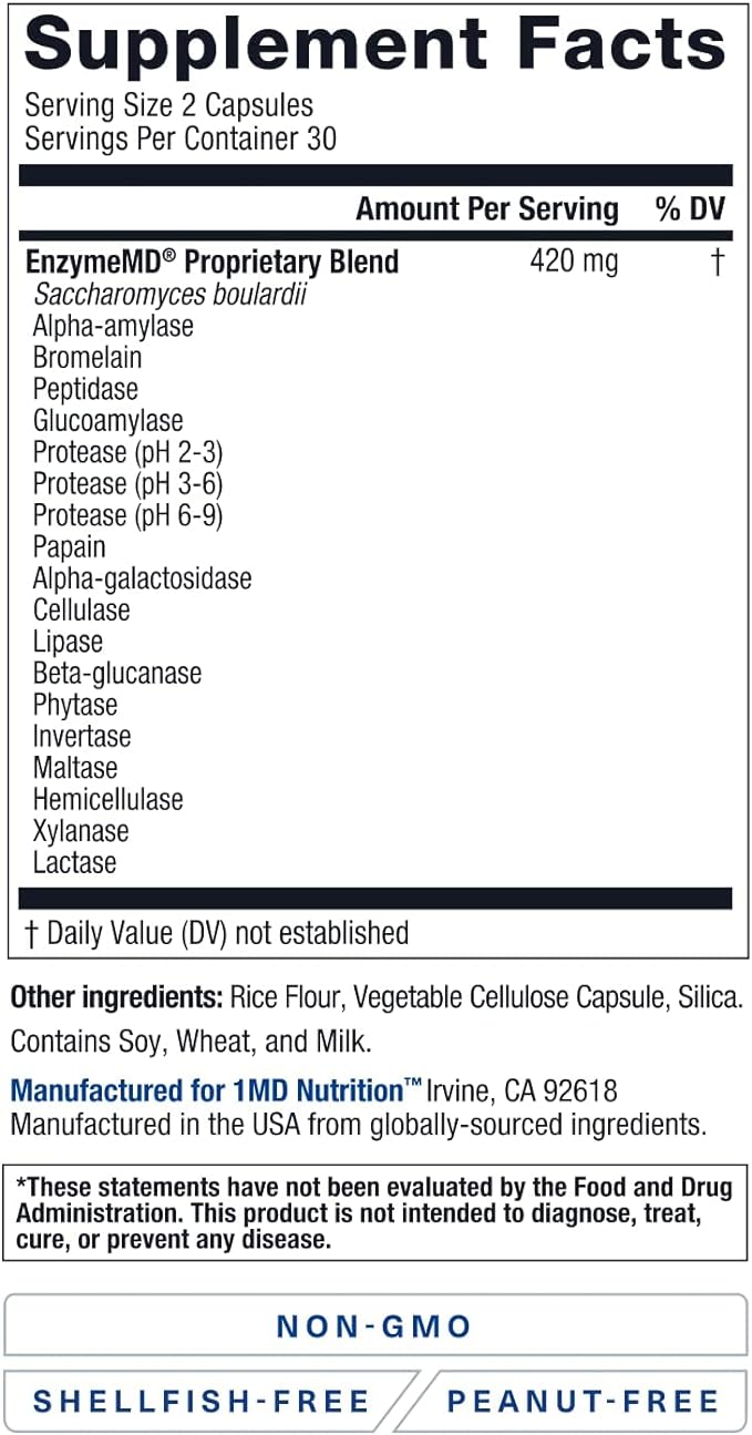 1MD Nutrition EnzymeMD 18 Plant-Based 120 Capsules (2-Pack)