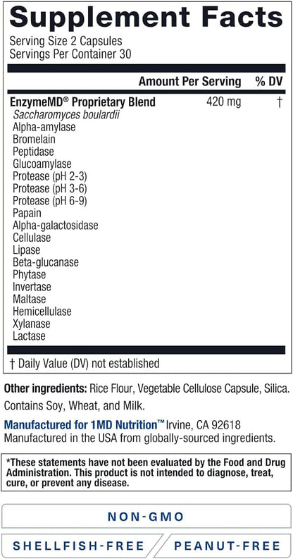 1MD Nutrition EnzymeMD 18 Plant-Based 120 Capsules (2-Pack)
