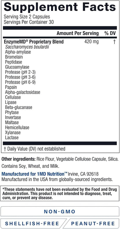 1MD Nutrition EnzymeMD 18 Plant-Based 60 Capsules