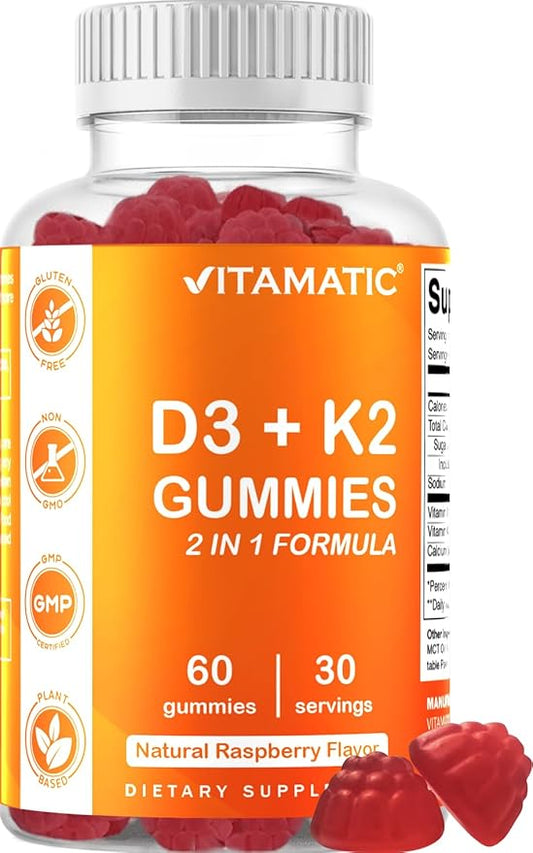 Vitamatic Vitamin D3 K2 Gummies 60 Count
