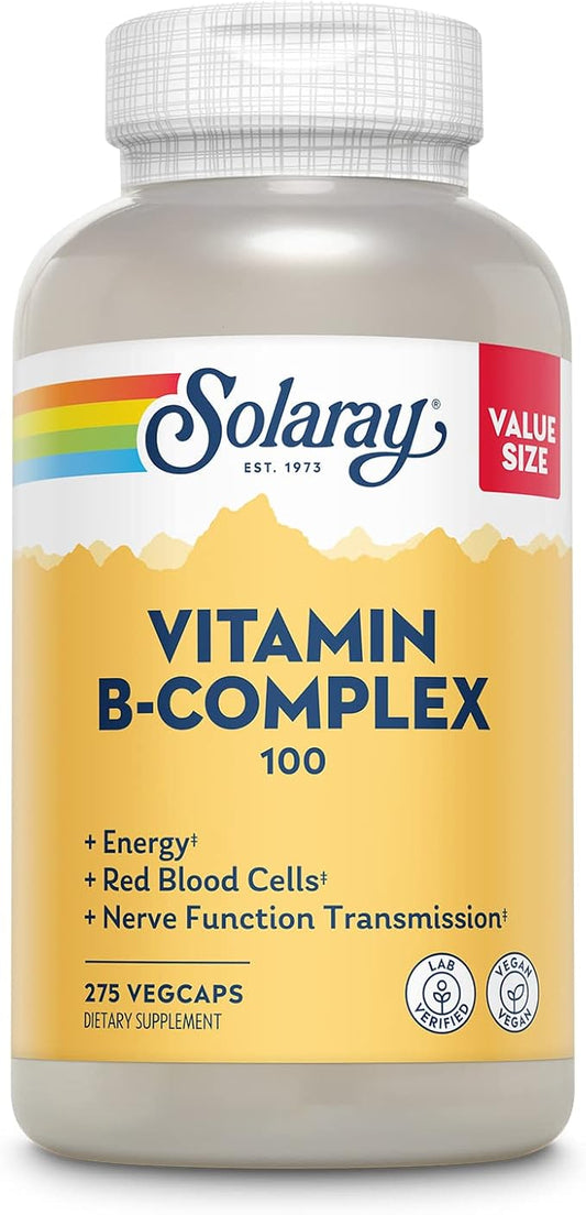 SOLARAY Vitamin B Complex 100 mg, B6, B12, B12, Biotin, 275 VegCaps