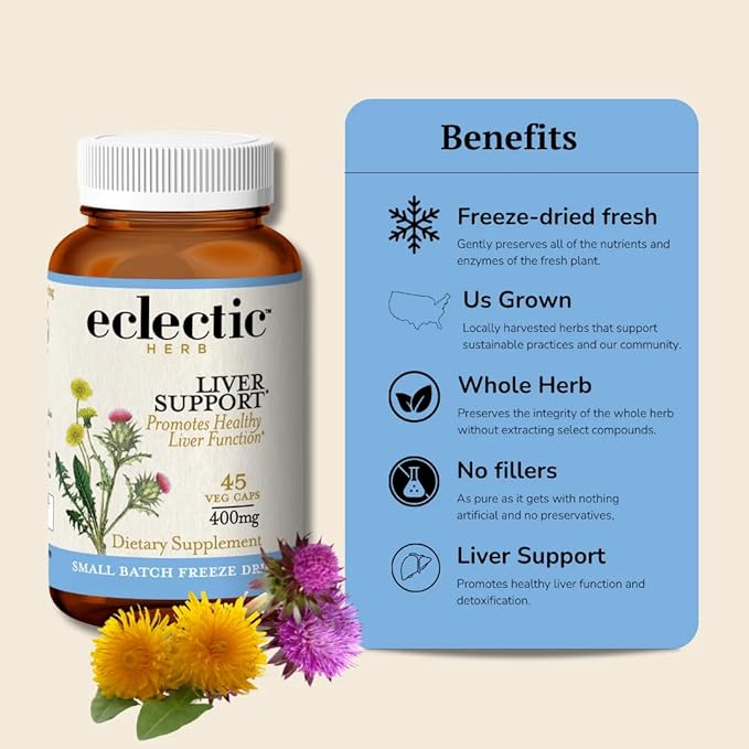 ECLECTIC INSTITUTE Raw Fresh Freeze-Dried Liver Support 45 CT (400 mg)