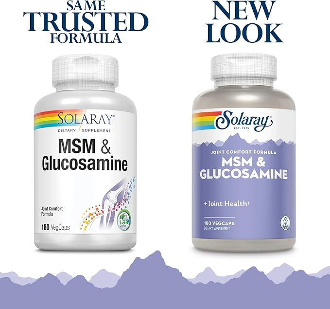 Solaray MSM and Glucosamine Capsules, 180