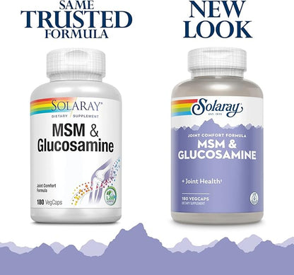 Solaray MSM and Glucosamine Capsules, 180