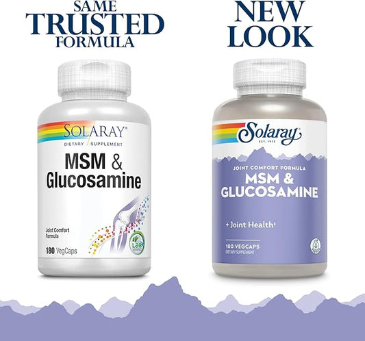 Solaray MSM and Glucosamine Capsules, 180