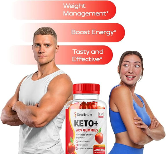 Keto Trium Keto ACV Gummies Advanced Formula, 60 Gummies for 1 Month