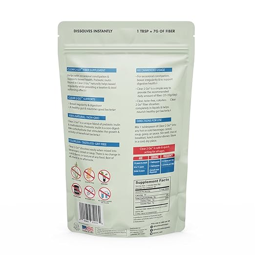 Clear 2 Go Prebiotic Inulin Fiber Supplement