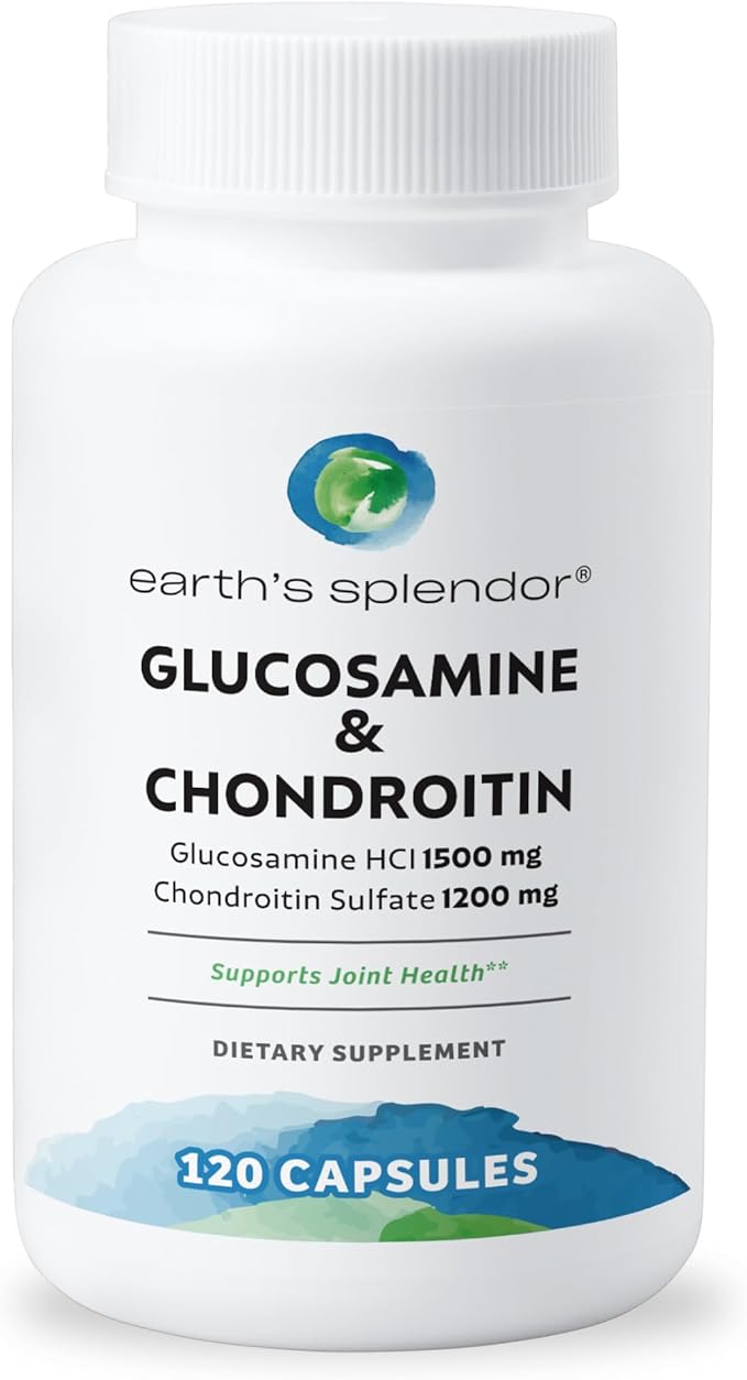 Earth's Splendor Glucosamine HCI 1500 mg 1200 mg (120 Capsules, 1+ Month