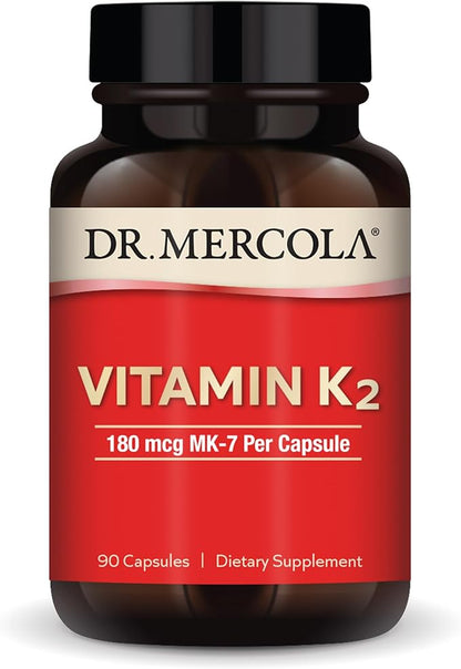 Dr. Mercola Vitamin K2, 90 Servings (90 Capsules), 180 mcg MK-7 Per