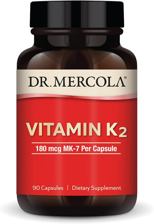 Dr. Mercola Vitamin K2, 90 Servings (90 Capsules), 180 mcg MK-7 Per