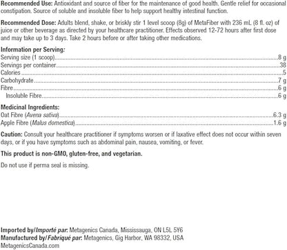 Metagenics MetaFiber - 6 g Dietary 10.72 oz