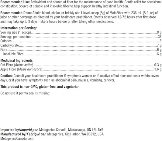 Metagenics MetaFiber - 6 g Dietary 10.72 oz