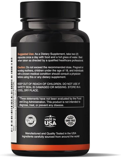 Natgrown Panax Ginseng & Ginkgo Biloba Supplement - Red Korean Ginseng & Ginko Biloba Capsules for Men & Women - Supports Memory Focus & Brain Function - Vegan Pills - 120 Count