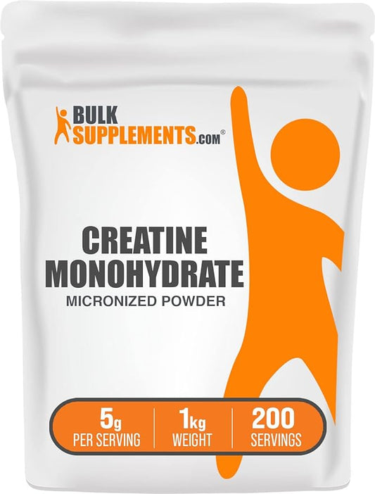 BulkSupplements.com Creatine Monohydrate Powder 1kg, Creatine 5g (5000mg) (5000mg) per 1kg (2.2 (2.2 lbs) 1)