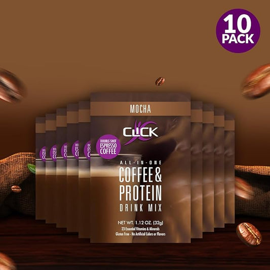 CLICK All-in-One Protein & Coffee Meal 10 Single (1.2 Ounce)