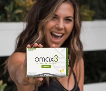 Omax3 Natural Omega 3 Fish Oil 1500 MG Omega3 Fatty 60-Day Supply (2 Boxes)