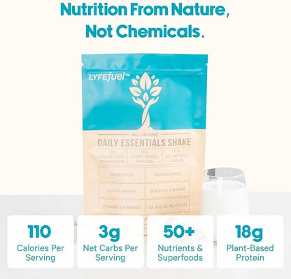 All-in-One Meal Replacement Powder by LyfeFuel 50+ Organic 24 Vegan
