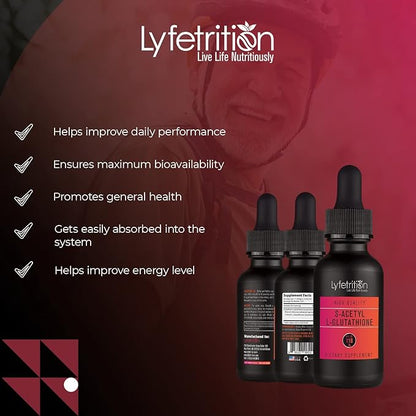 S-Acetyl L-Glutathione 98mg, 4 Oz Liquid, 220 Servings,