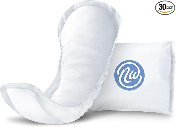 Incontinence Pads for Women, Skin-Safe Design, 12 in, 30 Count, 1 Pack