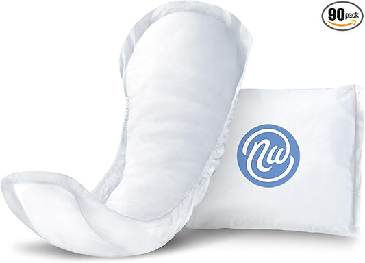 Incontinence Pads for Women, Skin-Safe Design, 12 in, 30 Count, 3 Packs, 90 Total