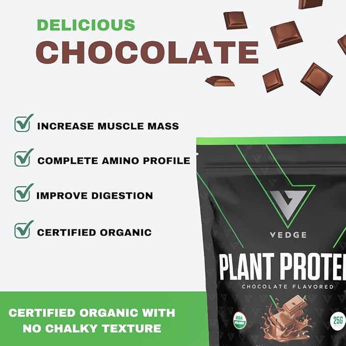 vedge Certified Organic Plant Protein Chocolate (20 Servings)