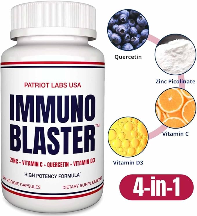 (2 Pack) ImmunoBlaster Zinc Quercetin 500mg 120 Count