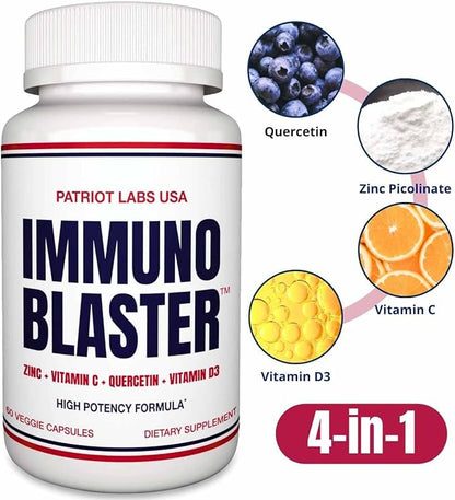 (2 Pack) ImmunoBlaster Zinc Quercetin 500mg 120 Count