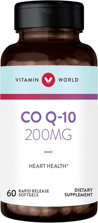 Vitamin World Co Q-10 200 mg 60 softgels, 10, Rapid-Release,