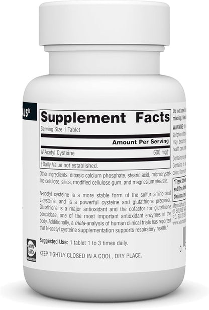 Source Naturals N-Acetyl Cysteine Antioxidant Support 600 mg 30 Tablets