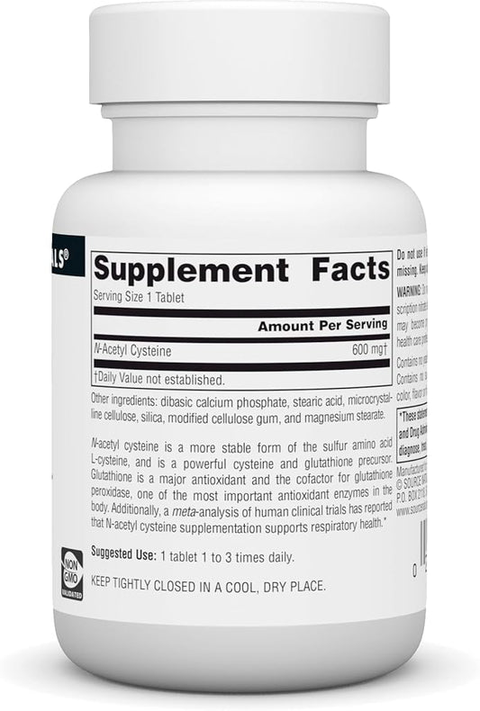 Source Naturals N-Acetyl Cysteine Antioxidant Support 600 mg 30 Tablets