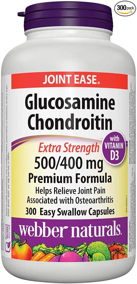 Webber Glucosamine Chondroitin 500 mg/400 mg D3 1000 1000 IU, 300 easy