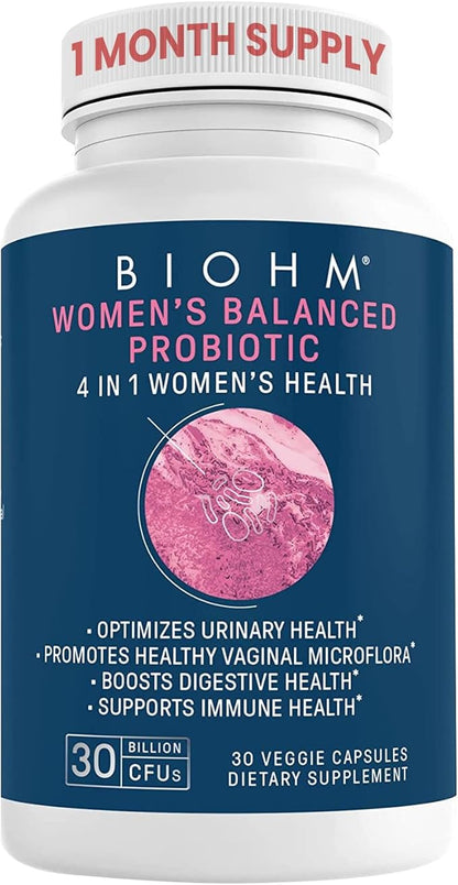 BIOHM Prebiotic & Women's Probiotic Bundle: 60 Caps 30B CFU 30 Caps