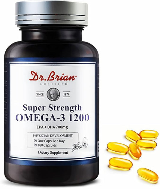 Dr.Brian Omega 3 Fish Oil Supplements, 3 Wild 1200mg with Flavor(180 Softgels)