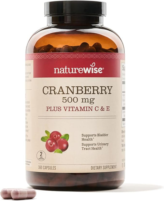 Naturewise Cranberry Extract Pills 12,500mg* Cranberries 360 Capsules[6-Month Capsules[6-Month Supply]