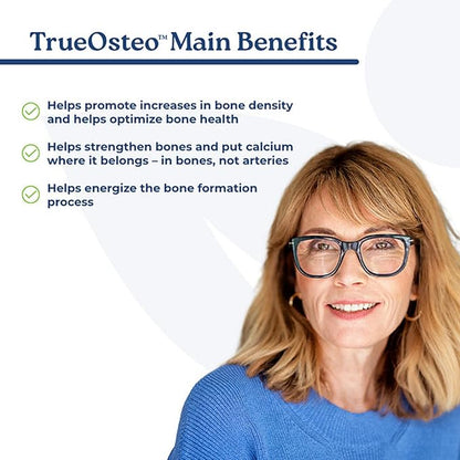 True-Osteo Plant-Based Supplement for Bone Strength D3, Vitamin K2, Silicon| (360 Capsules)