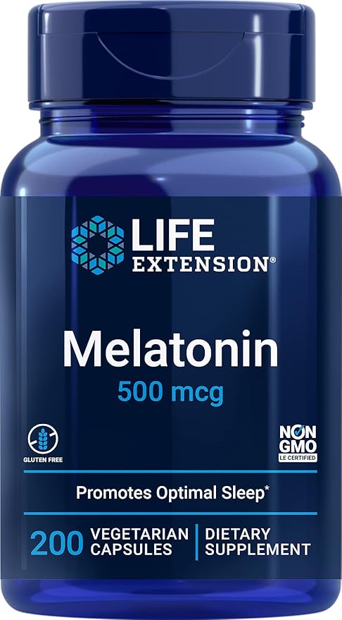 Life Extension Melatonin, 500 mcg – 200 Capsules
