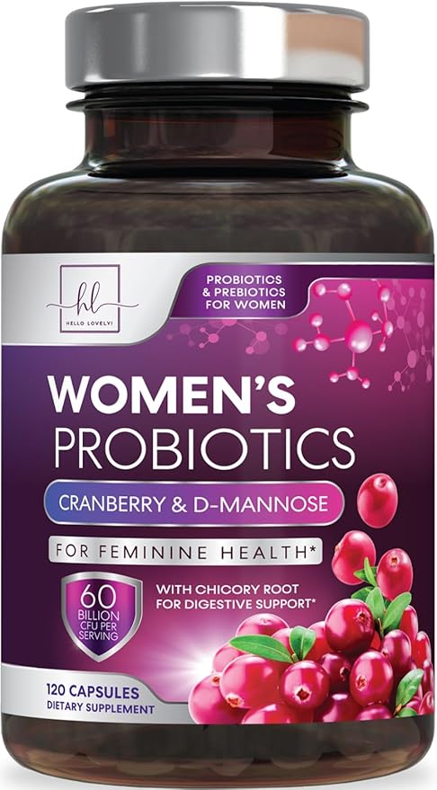 Probiotics for Women 60 Billion CFU, 16 Strains for pH Balance, Vaginal & Digestive Support, Womens Probiotic and Prebiotic + Cranberry for Gut, Urinary & Immune Support, Shelf Stable - 120 Capsules