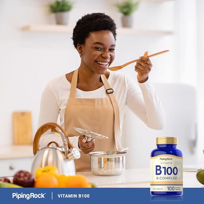 Piping Rock Vitamin B-100 Complex 100 Capsules B12, B1, B1, B2, B2, B6 B6 |