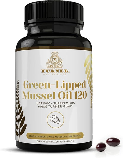 TURNER New Zealand Green Lipped Omega-3 53x Higher UAF1000+ Super 1 Bottle, 120 Softgels