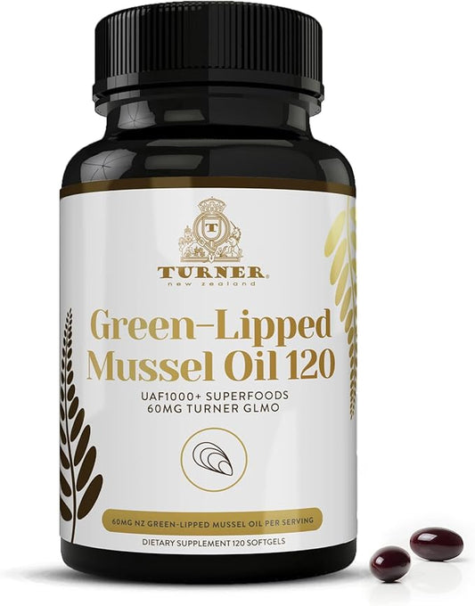 TURNER New Zealand Green Lipped Omega-3 53x Higher UAF1000+ Super 1 Bottle, 120 Softgels